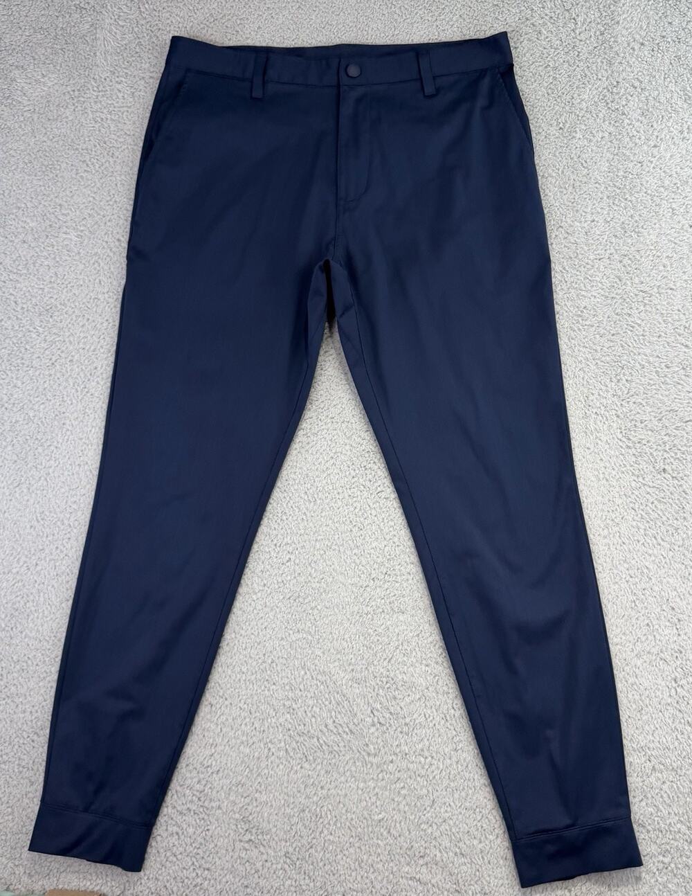 Rhone Pants Mens Size 33x29 Navy Blue Commuter Joggers Slim Ankle Zips Tapered